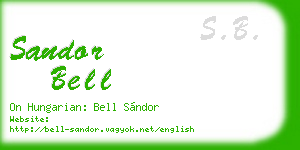 sandor bell business card